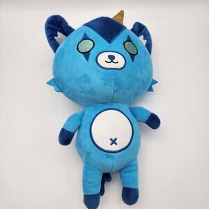 KREW District Funneh Blue Cat Teddy Plush 11" No Shirt Kawaii Stuffed Animal Toy